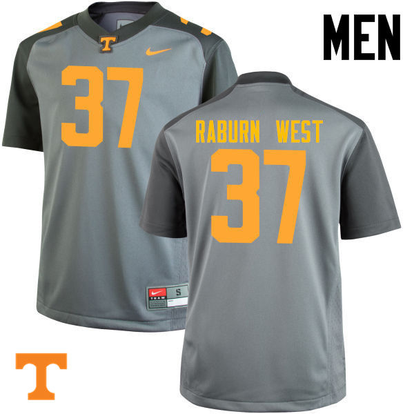 Men #37 Charles Raburn West Tennessee Volunteers College Football Jerseys-Gray - Click Image to Close